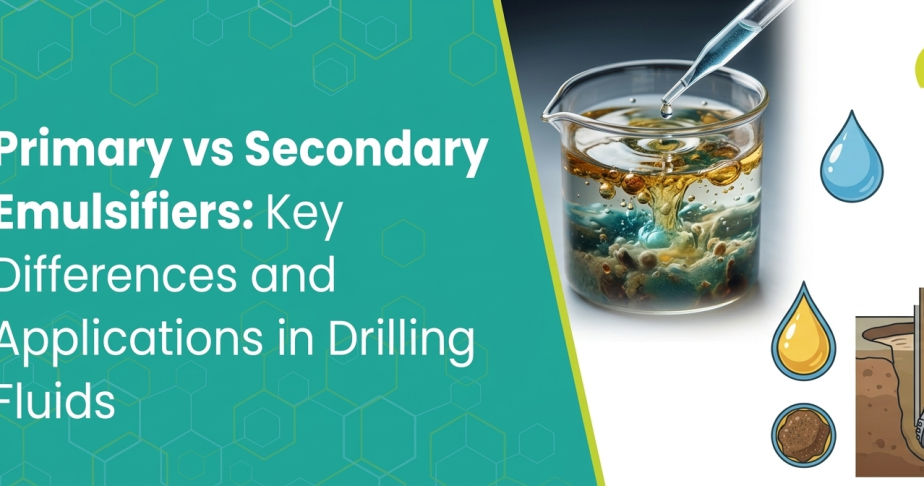 Diagram comparing primary and secondary emulsifiers in oil-based drilling fluid systems