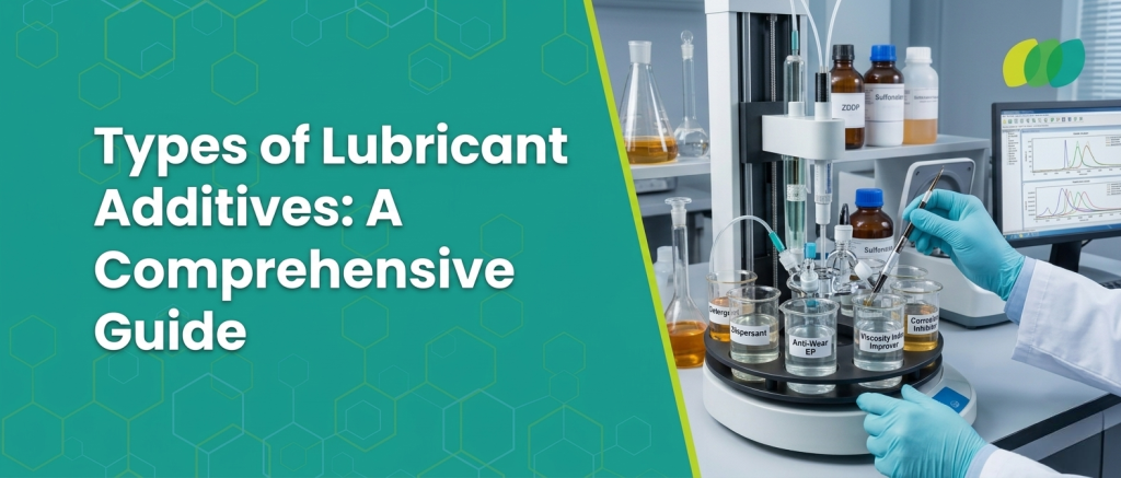 Diagram showing different types of lubricant additives and their functions in industrial oil