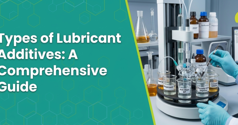 Diagram showing different types of lubricant additives and their functions in industrial oil