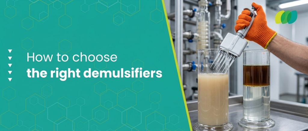 Oilfield demulsifier chemicals for oil-water separation in crude oil processing